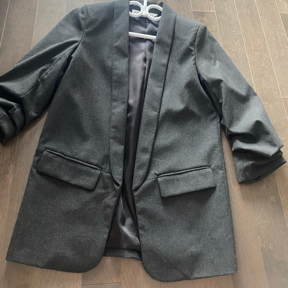 Charcoal gray Zara Boyfriend Blazer, size S worn a few times